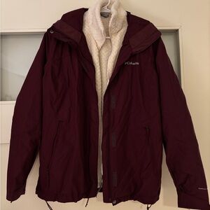 Women’s Columbia Omni-Tech Ski coat, with cream fleece liner jacket